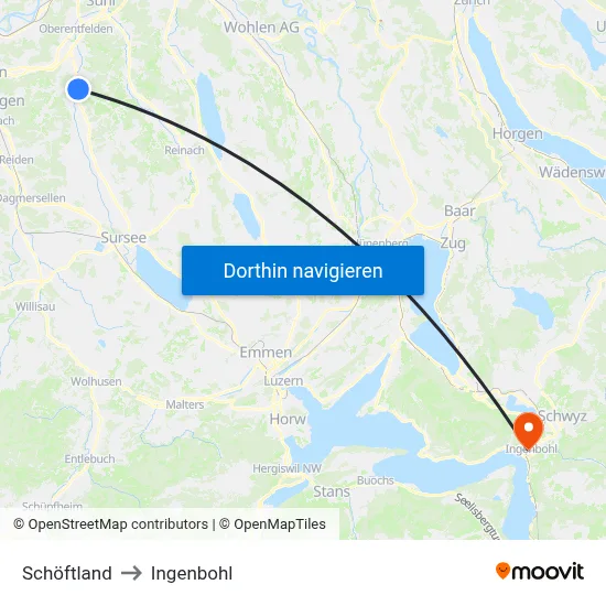 Schöftland to Ingenbohl map
