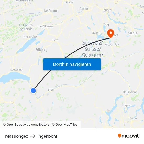 Massongex to Ingenbohl map