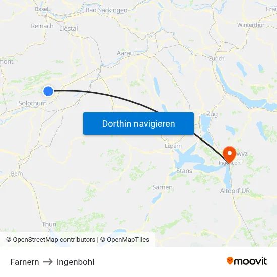 Farnern to Ingenbohl map