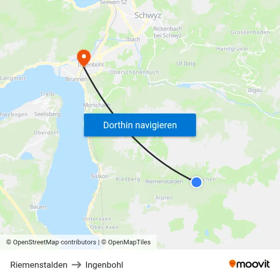 Riemenstalden to Ingenbohl map