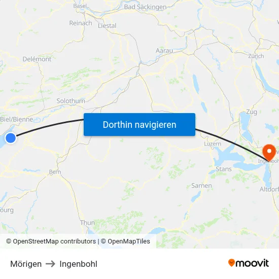 Mörigen to Ingenbohl map