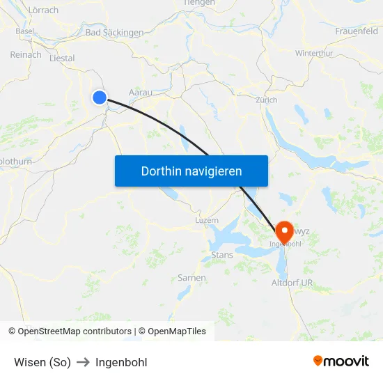 Wisen (So) to Ingenbohl map