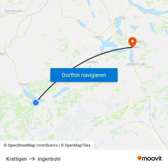 Krattigen to Ingenbohl map