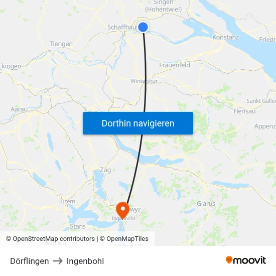 Dörflingen to Ingenbohl map