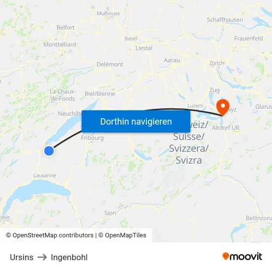 Ursins to Ingenbohl map