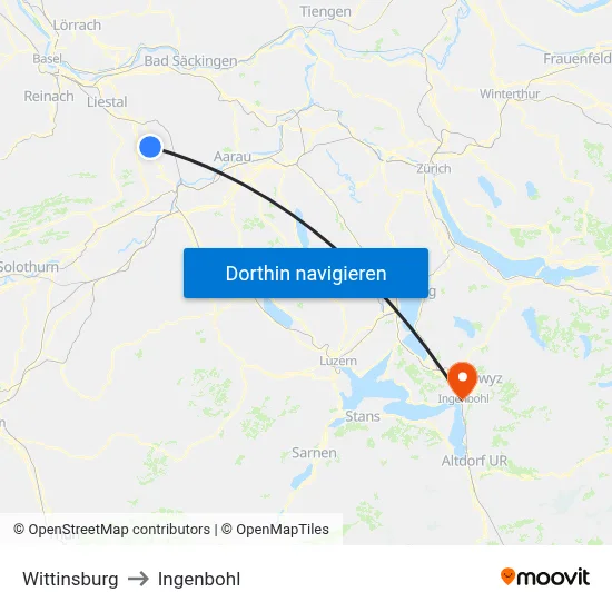Wittinsburg to Ingenbohl map