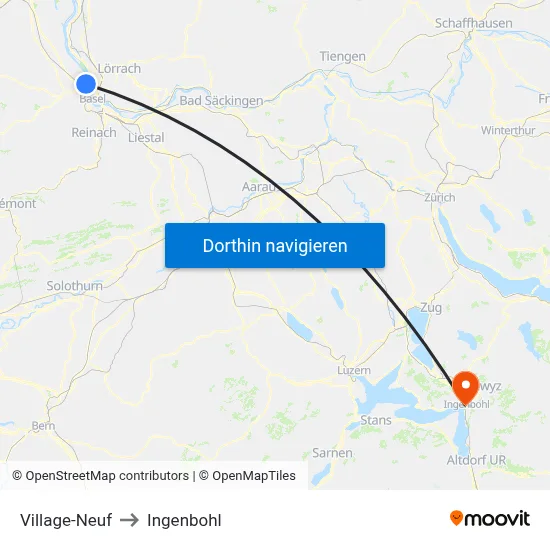 Village-Neuf to Ingenbohl map