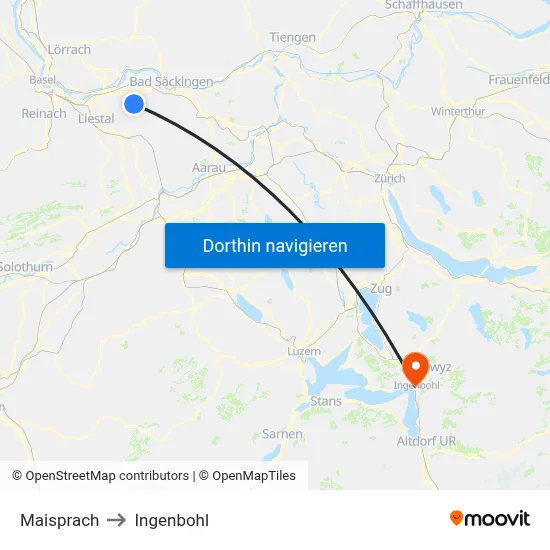 Maisprach to Ingenbohl map