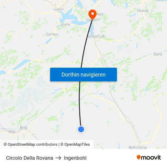Circolo Della Rovana to Ingenbohl map