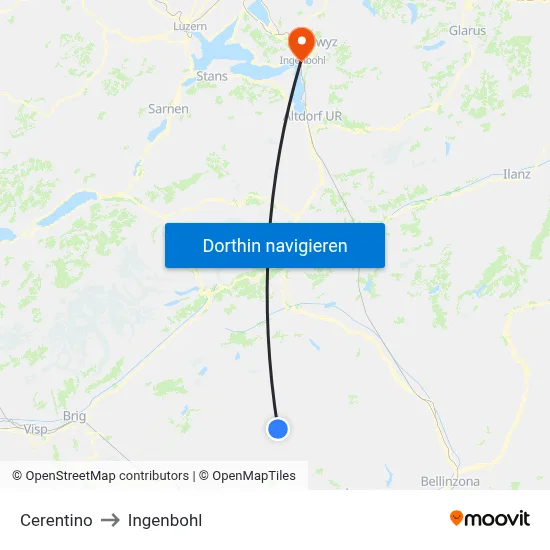 Cerentino to Ingenbohl map