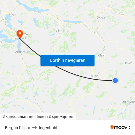 Bergün Filisur to Ingenbohl map