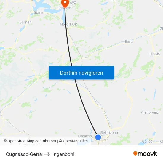 Cugnasco-Gerra to Ingenbohl map