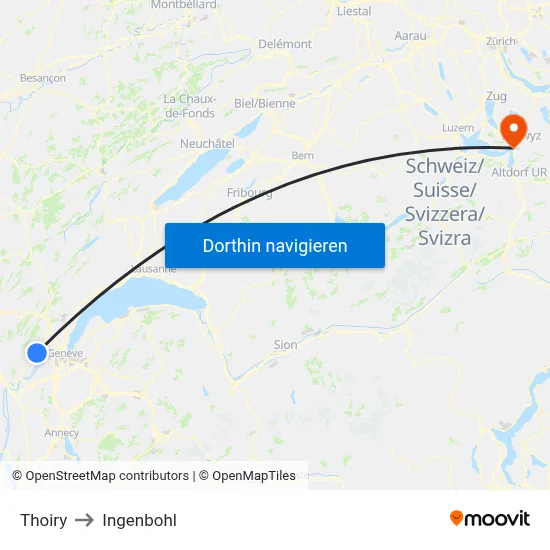 Thoiry to Ingenbohl map