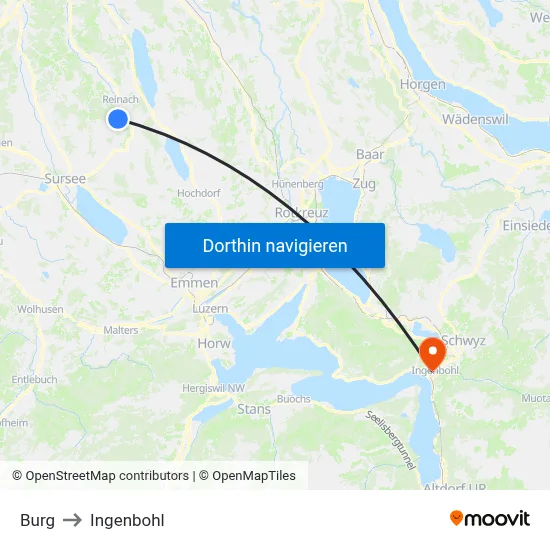 Burg to Ingenbohl map