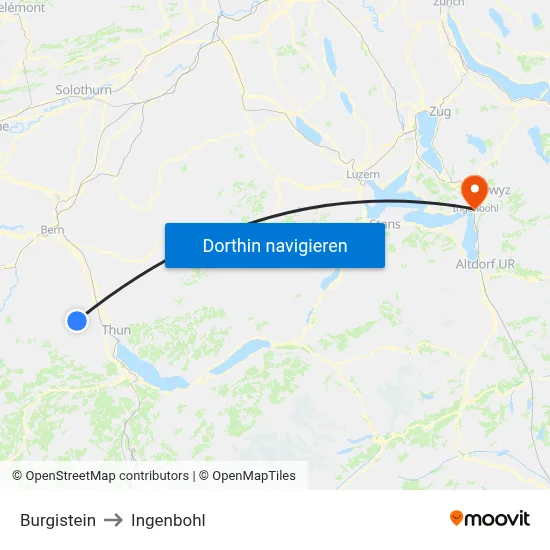 Burgistein to Ingenbohl map