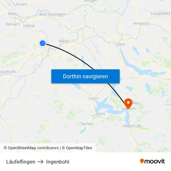 Läufelfingen to Ingenbohl map