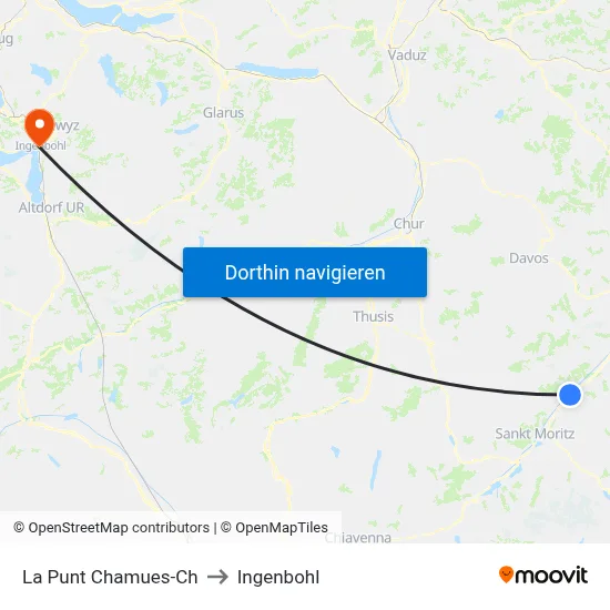 La Punt Chamues-Ch to Ingenbohl map