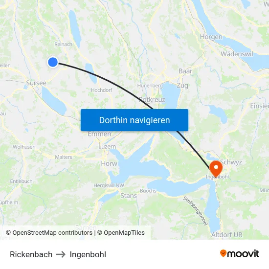 Rickenbach to Ingenbohl map