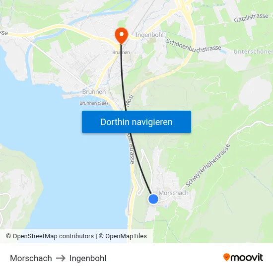 Morschach to Ingenbohl map