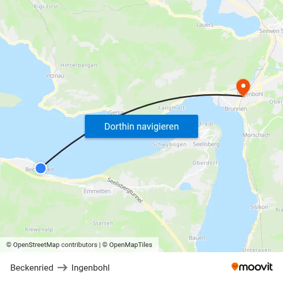 Beckenried to Ingenbohl map