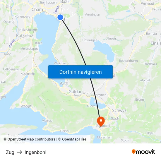Zug to Ingenbohl map