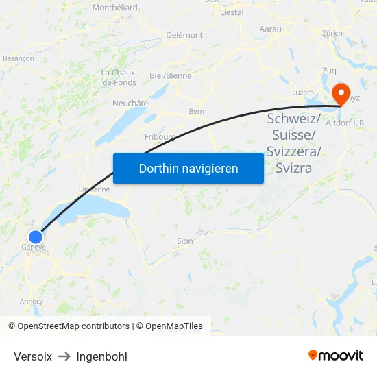 Versoix to Ingenbohl map