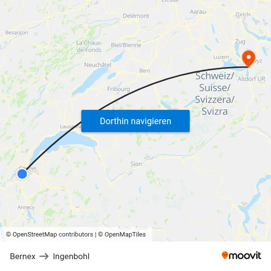 Bernex to Ingenbohl map
