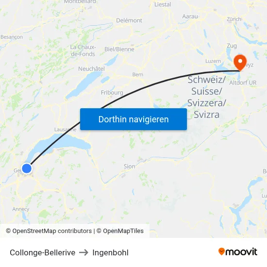 Collonge-Bellerive to Ingenbohl map