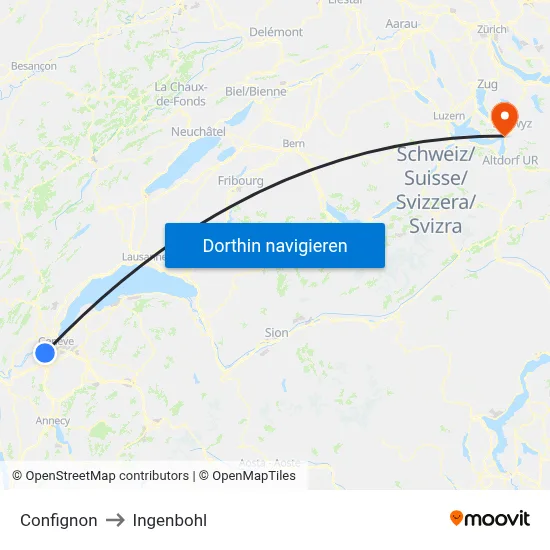 Confignon to Ingenbohl map