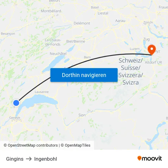 Gingins to Ingenbohl map
