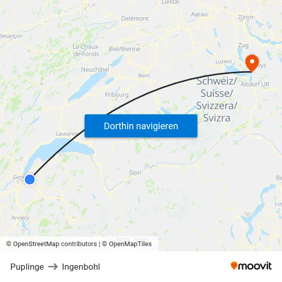 Puplinge to Ingenbohl map