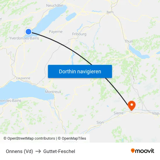 Onnens (Vd) to Guttet-Feschel map