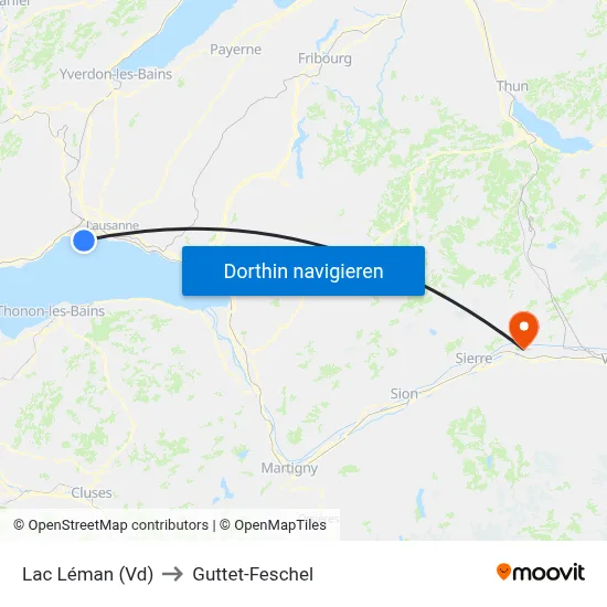 Lac Léman (Vd) to Guttet-Feschel map