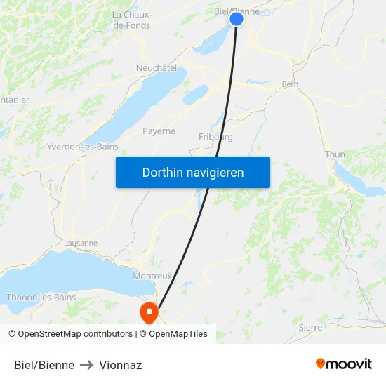 Biel/Bienne to Vionnaz map