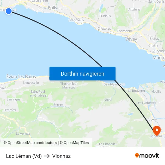 Lac Léman (Vd) to Vionnaz map