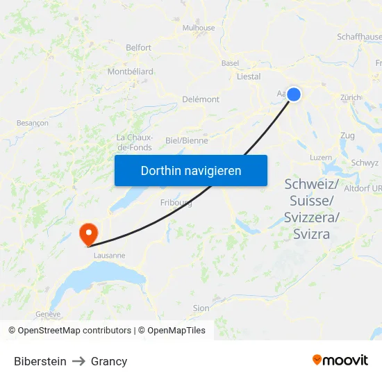 Biberstein to Grancy map