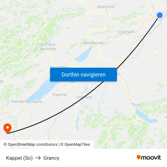 Kappel (So) to Grancy map