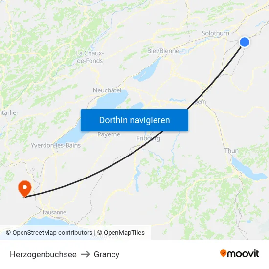 Herzogenbuchsee to Grancy map