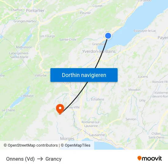 Onnens (Vd) to Grancy map