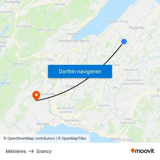 Ménières to Grancy map