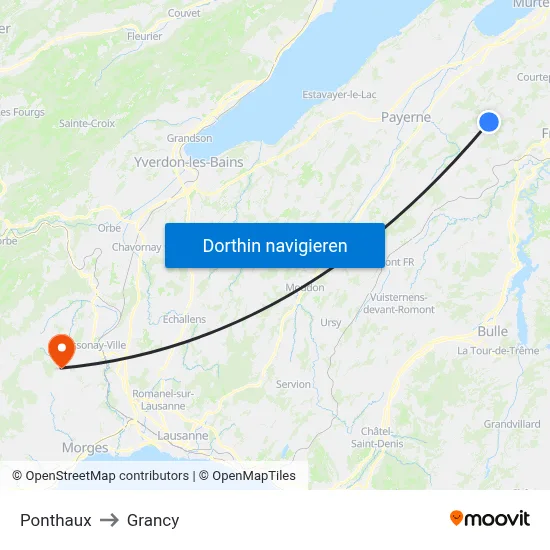 Ponthaux to Grancy map