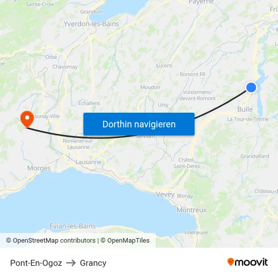 Pont-En-Ogoz to Grancy map