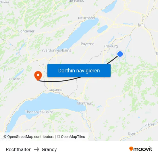 Rechthalten to Grancy map