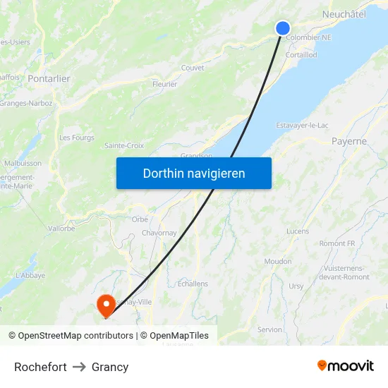 Rochefort to Grancy map