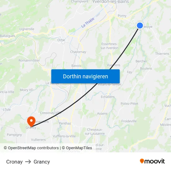 Cronay to Grancy map