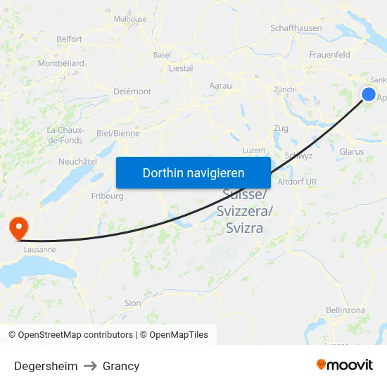 Degersheim to Grancy map