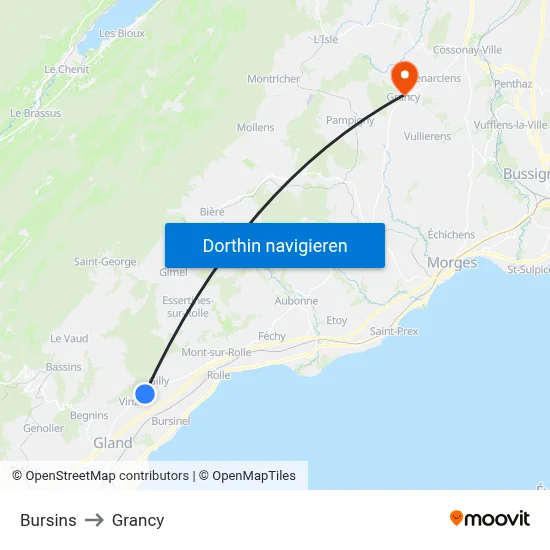 Bursins to Grancy map