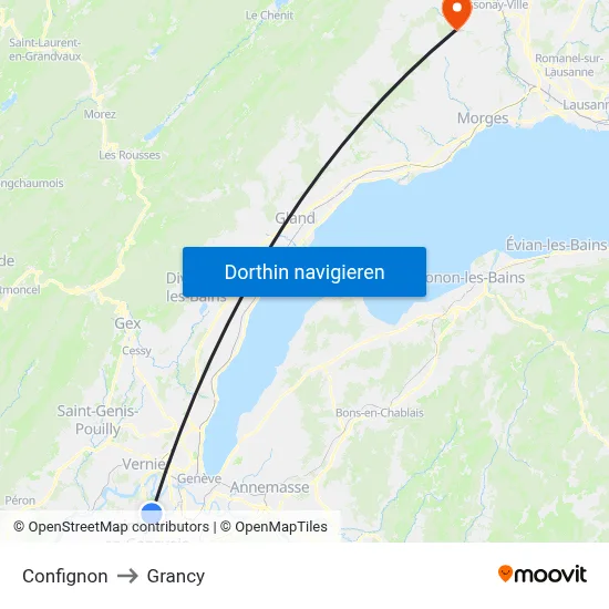 Confignon to Grancy map