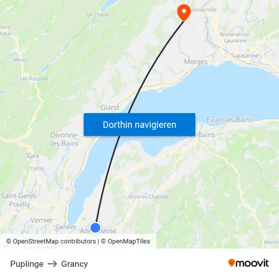 Puplinge to Grancy map