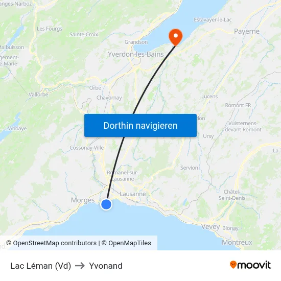 Lac Léman (Vd) to Yvonand map